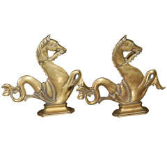 Pair Of Italian Brass Chenets