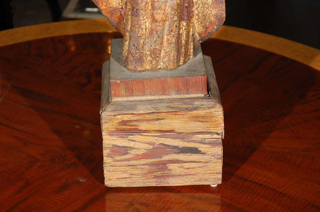 Spanish Colonial Carved Figure of a Bishop For Sale at 1stDibs