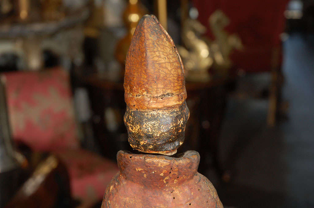 Spanish Colonial Carved Figure of a Bishop For Sale at 1stDibs