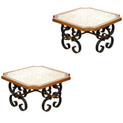 Pair of Capiz Top Side Tables