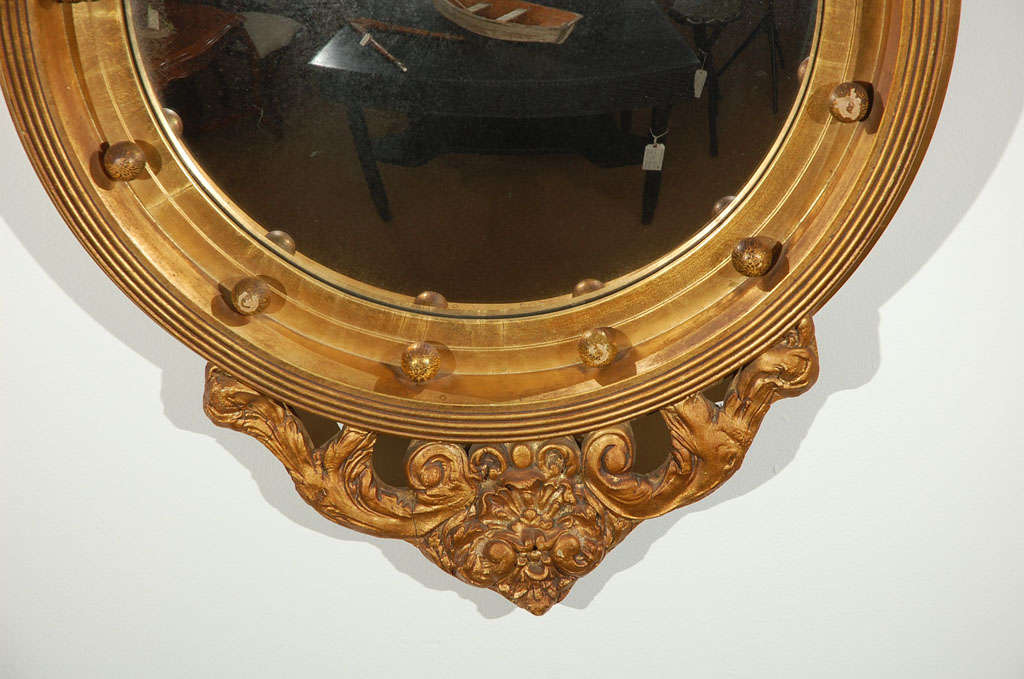 Federal Style Convex Wall Mirror For Sale at 1stdibs