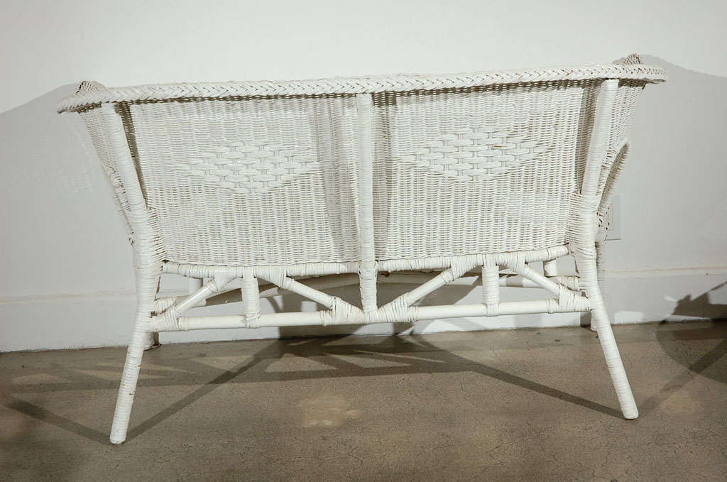 French White Wicker Settee (2 sofas available)Garden Furniture 2