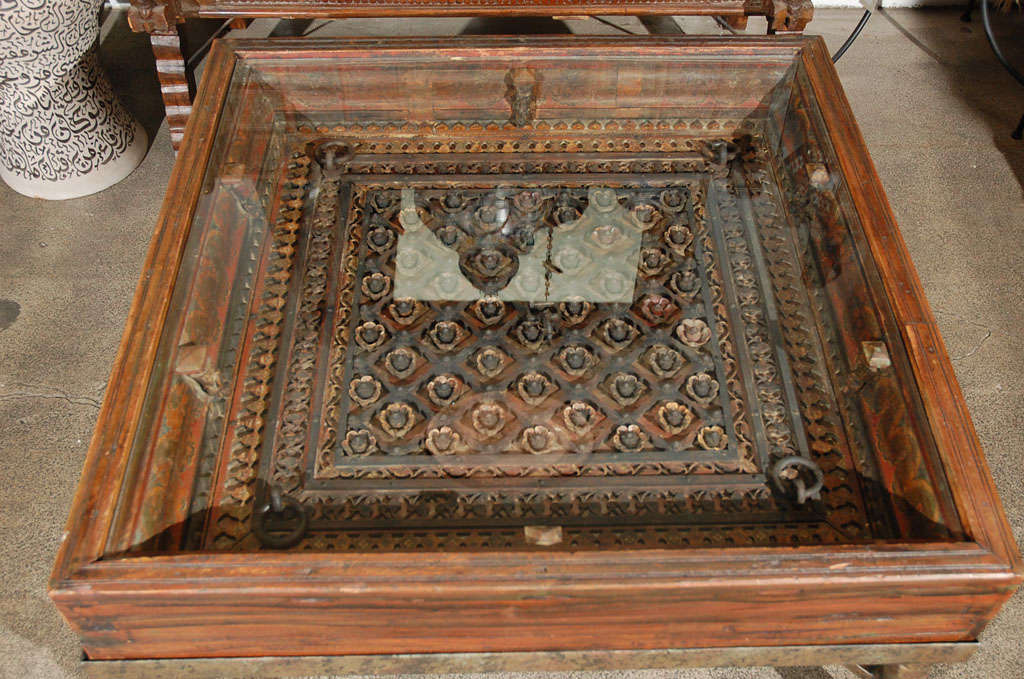 indian carved coffee table