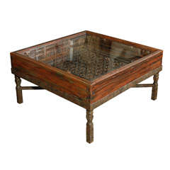 Antique Carved Indian Window made into a Coffee Table