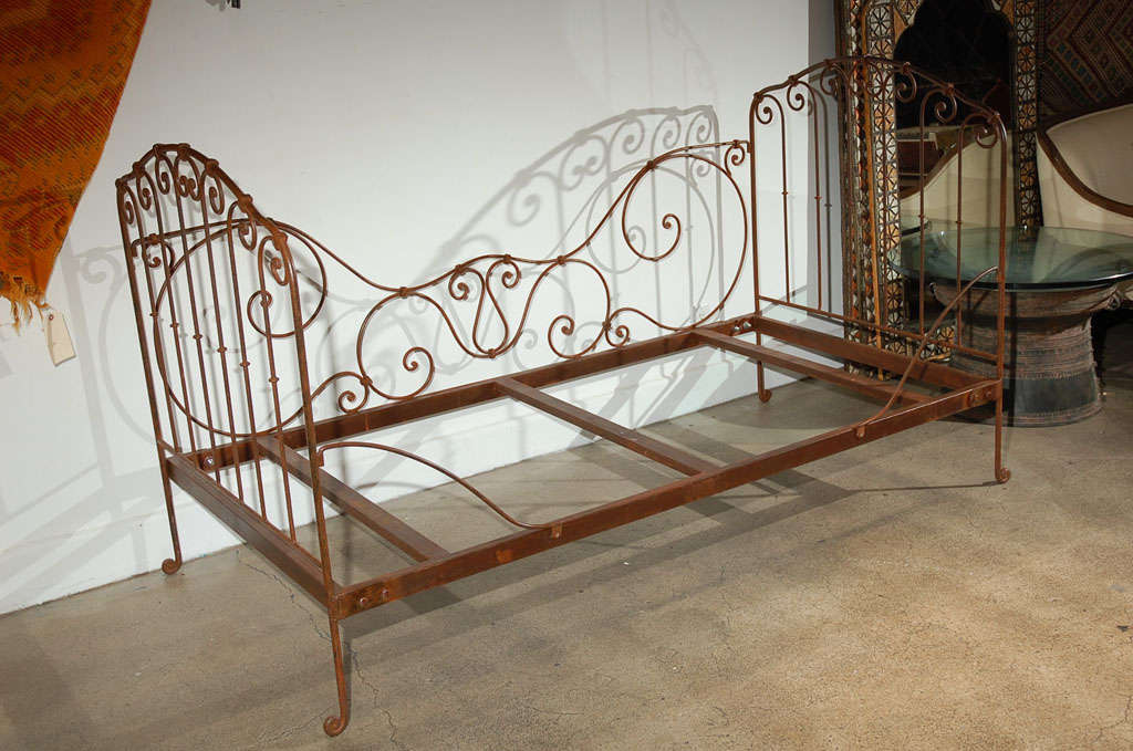 A French Hand Forged Iron Daybed with scrolling design.
Great to use indoor or outdoor in the garden as a bed, sofa, settee, bench.
Easy to store,all sides and base are screwed together.



Mosaik provides Antiques,Art Deco, Moorish Style,
