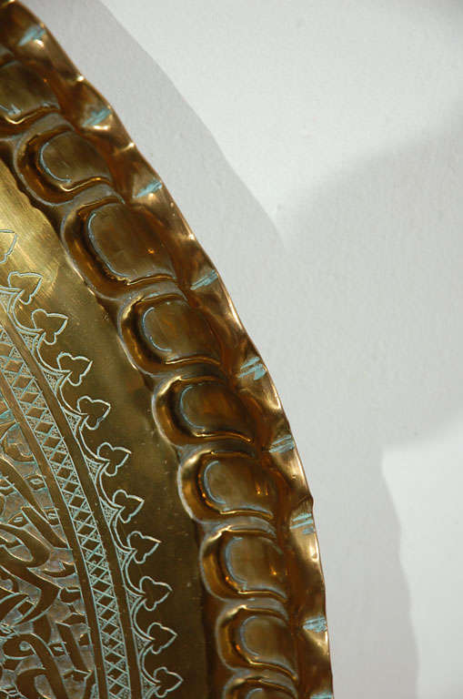 Islamic Antique Mamluk Persian Brass Tray Table 42