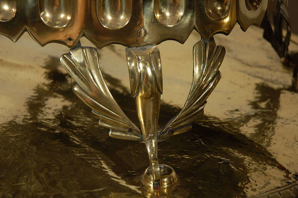 Hammered Large Middle Eastern Arabian Polished Brass Incense Burner