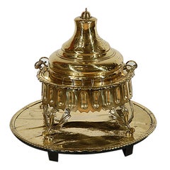 Large Middle Eastern Arabian Polished Brass Incense Burner