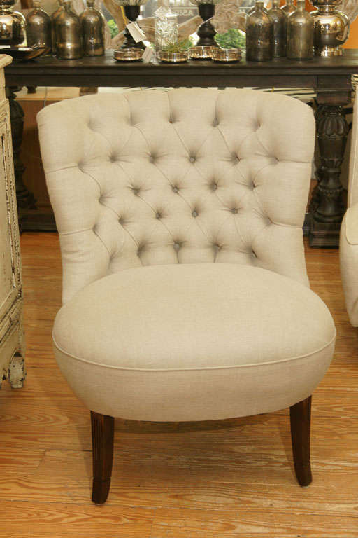 Pair of Tufted Back Cocktail Chairs at 1stdibs