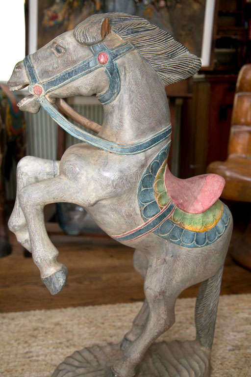 American Statue of Carved Wood  Standing  Horse For Sale