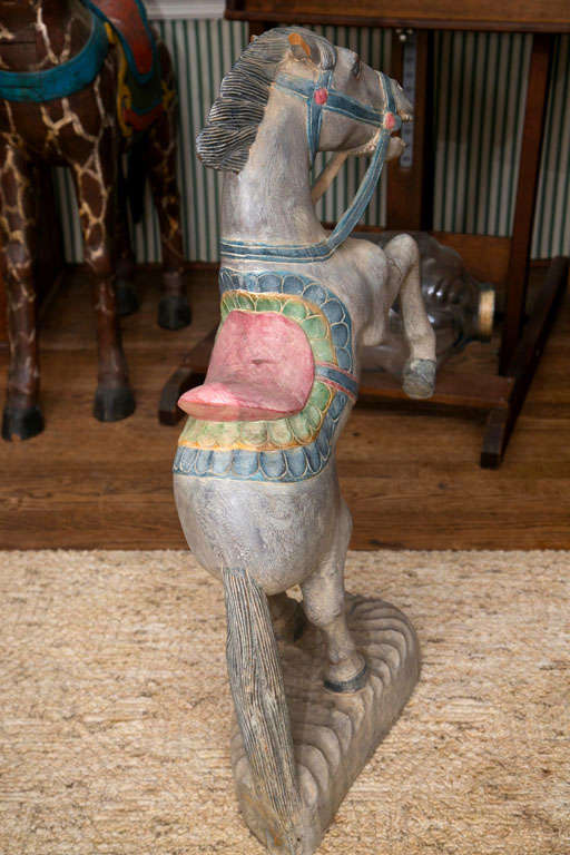 Statue of Carved Wood  Standing  Horse For Sale 2