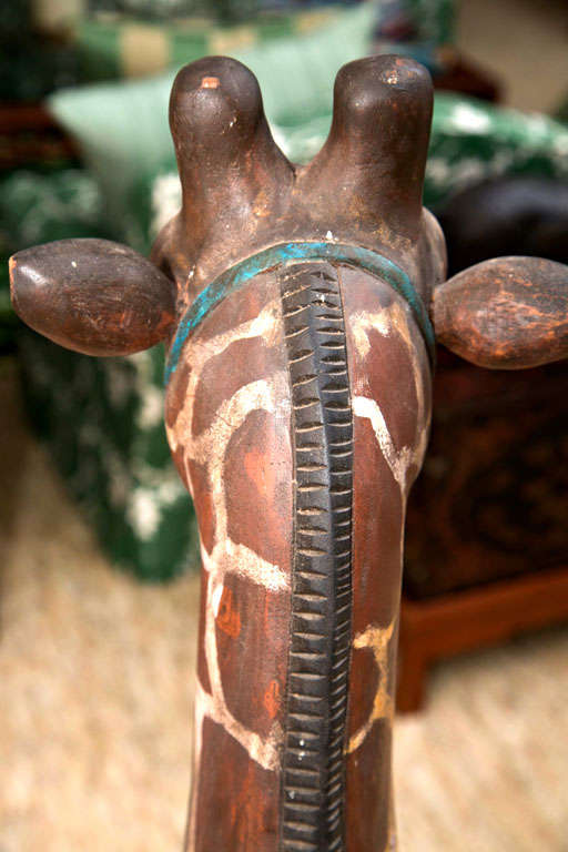Carved Wood  Carousel  Giraffe For Sale 2
