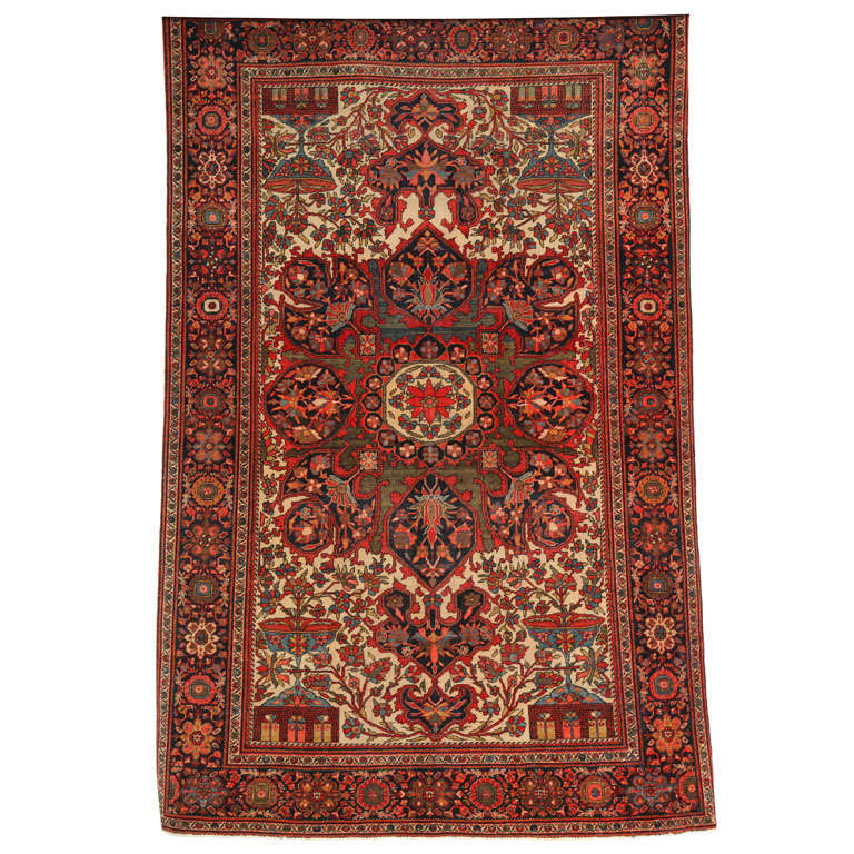 Antique 1890s Persian Fereghan Rug, 4' x 6' For Sale