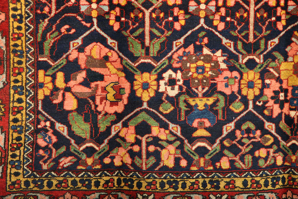 Vegetable Dyed Antique 1910s Persian Chahal Shotor Bakhtiari Rug, 4' x 7' For Sale