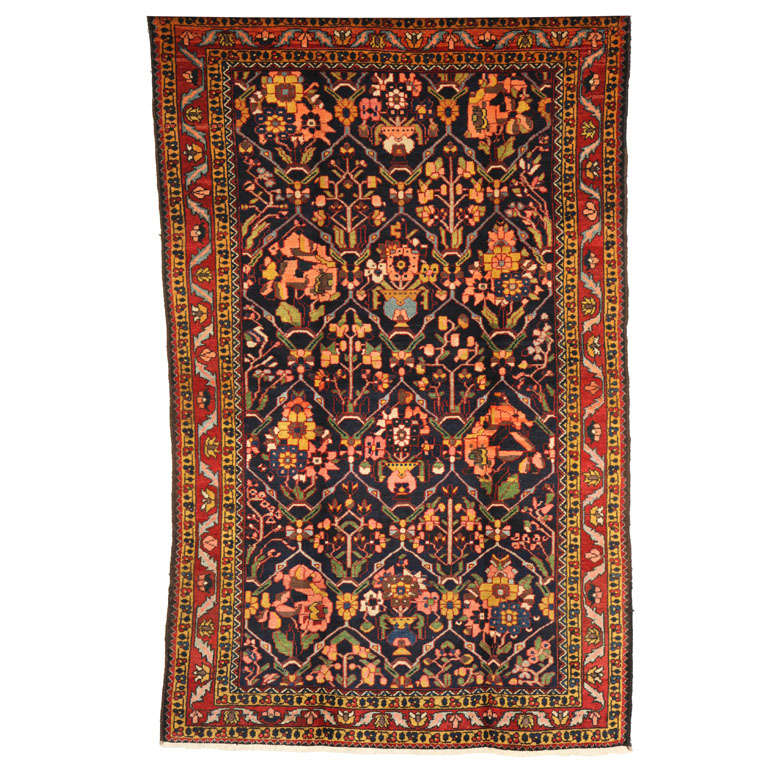 Antique 1910s Persian Chahal Shotor Bakhtiari Rug, Wool, 4' x 7' For Sale
