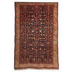 Antike 1900er Wolle persischen Malayer Teppich mit Baum des Lebens Design, 4 'x 6'