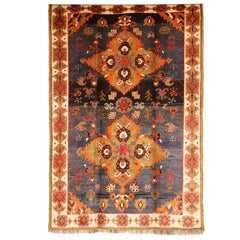 Vintage 1930s Double Medallion Persian Gabbeh Tribal Rug, 5x7
