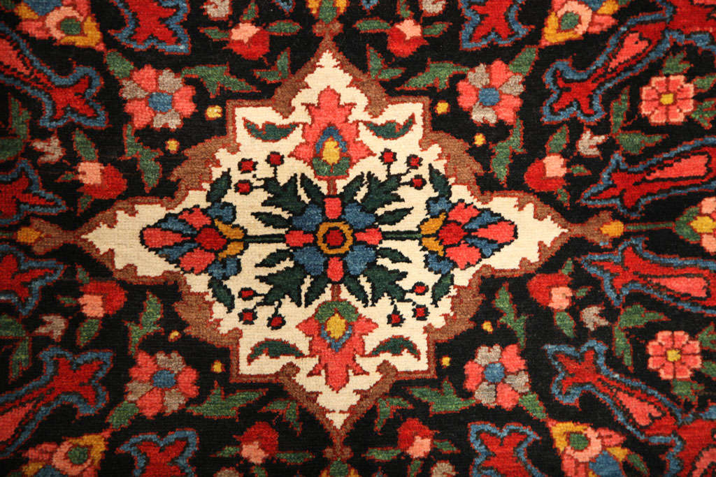 Antique 1920s Persian Bibibaft Bakhtiari Rug, Queen Weave, 5' x 7' In Excellent Condition For Sale In New York, NY