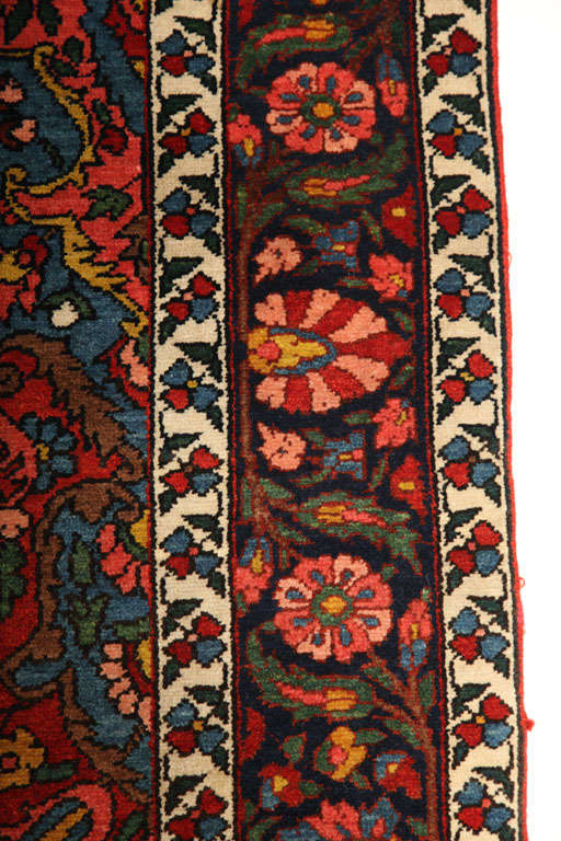 Antique 1920s Persian Bibibaft Bakhtiari Rug, Queen Weave, 5' x 7' For Sale 1