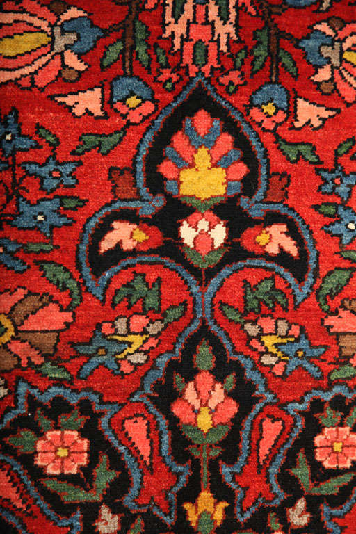 Antique 1920s Persian Bibibaft Bakhtiari Rug, Queen Weave, 5' x 7' For Sale 3