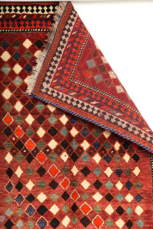 Antique 1930s Persian Gabbeh Rug, 4x5 For Sale 3