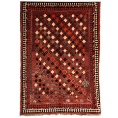 Antique 1930s Persian Gabbeh Rug, 4x5