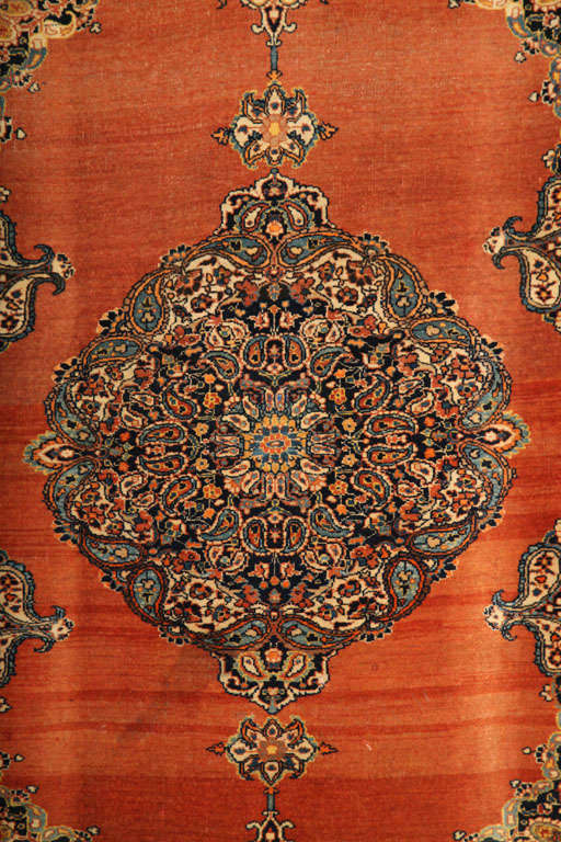 Antique 1890s Persian Haji Jalili Tabriz Rug, Medallion Design, Wool, 4' x 6' In Good Condition For Sale In New York, NY