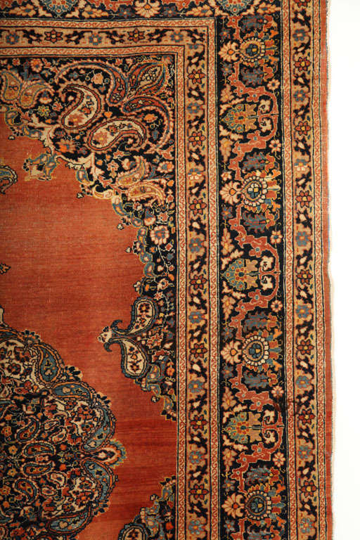 Antique 1890s Persian Haji Jalili Tabriz Rug, Medallion Design, Wool, 4' x 6' For Sale 4