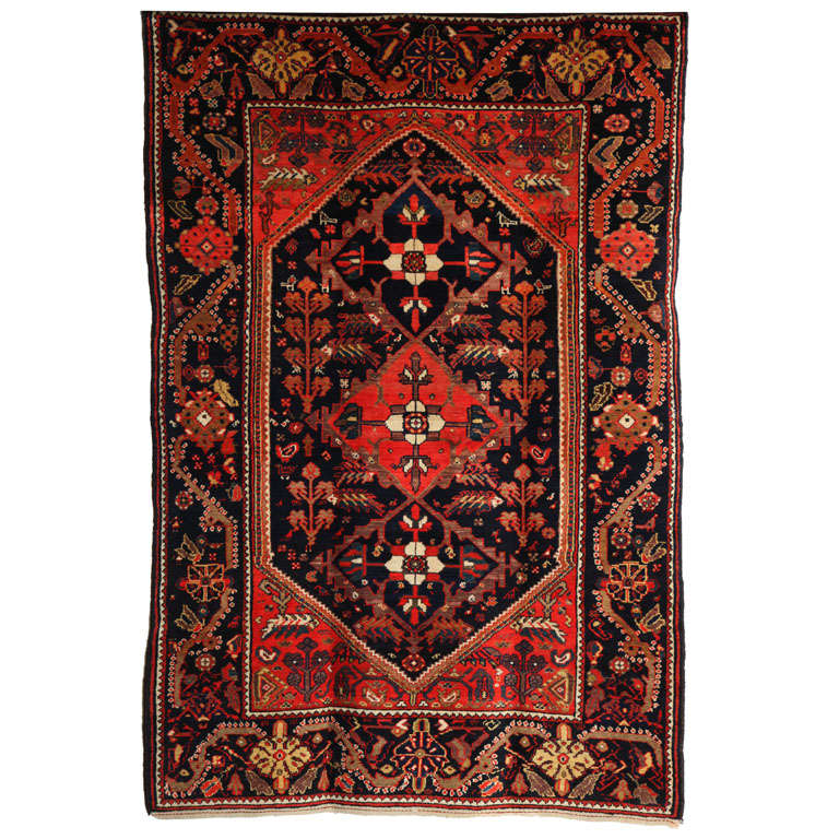 Antique 1900s Persian Meeshan Malayer Rug, 4x6