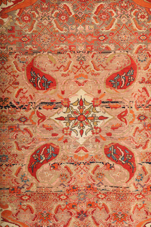 Sarouk Farahan Antique 1870s Persian Mishan Farahan Rug, 5x7 For Sale