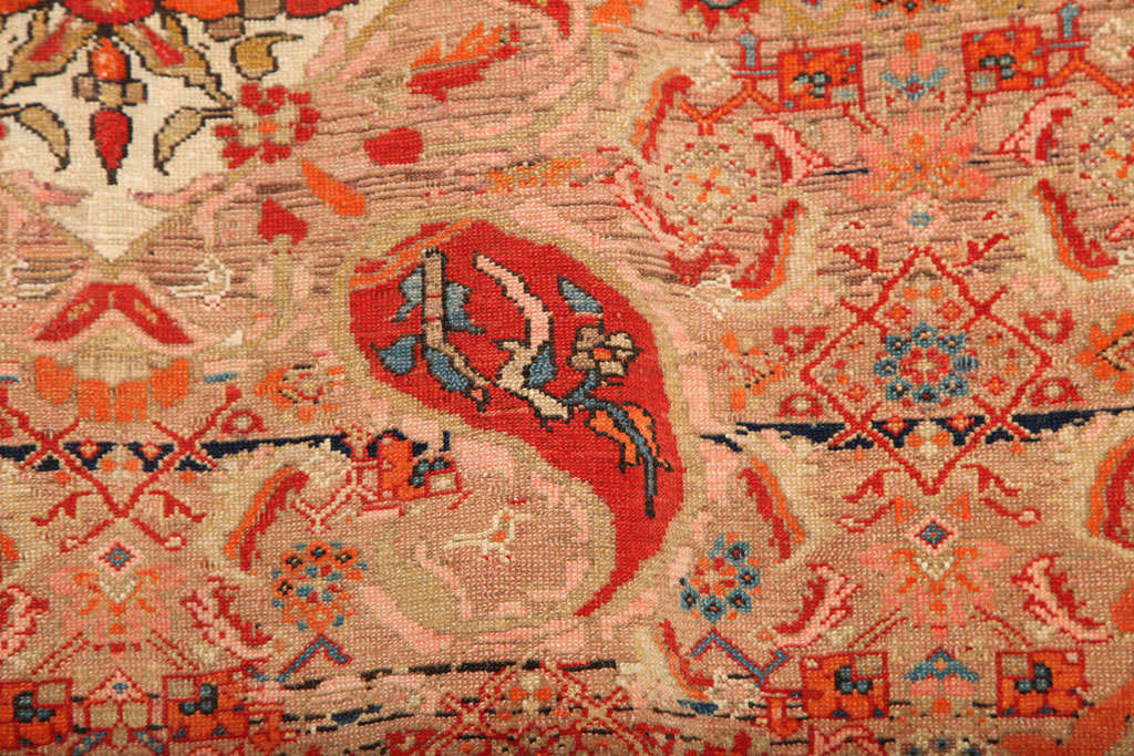 Antique 1870s Persian Mishan Farahan Rug, 5x7 In Excellent Condition For Sale In New York, NY