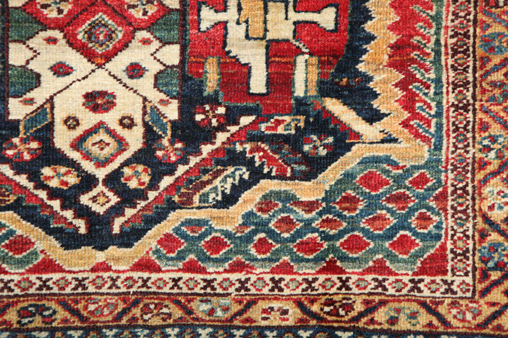 Antique 1880s Persian Qashqai Kashkouli Rug, Wool, 4' x 6' For Sale 1