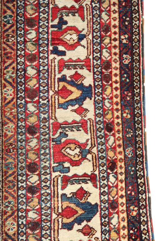 Antiker 1880er Persischer Gaschgai Kaschkouli Teppich, Wolle, 4' x 6' im Angebot 2