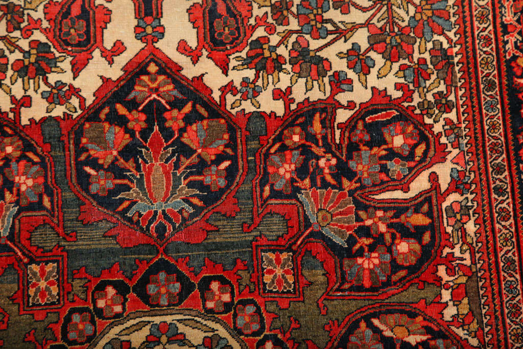 1890 Persian Fereghan Rug with Handspun Wool and Organic Vegetable Dyes