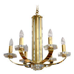 Brass Plated Hanging Fixture - Signed