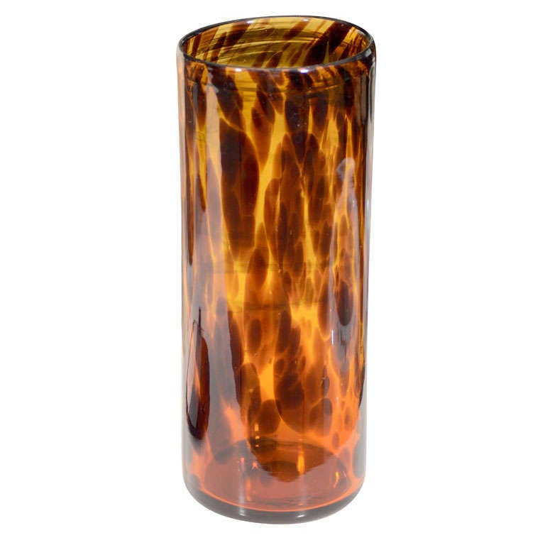 Faux Tortoise Shell Glass Vase