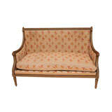 Painted Louis XV-style floral needlepoint sofa