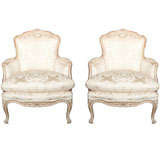 Pair of Painted Bergere Chairs Stamped Jansen