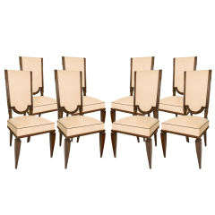 Set of 8  French Art Deco Dining Chairs