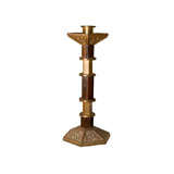 Large Arts & Crafts Bronze and Rosewood Candelabra