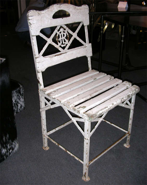 French Eight 1880s Garden Chairs from a Restaurant in Vichy, France