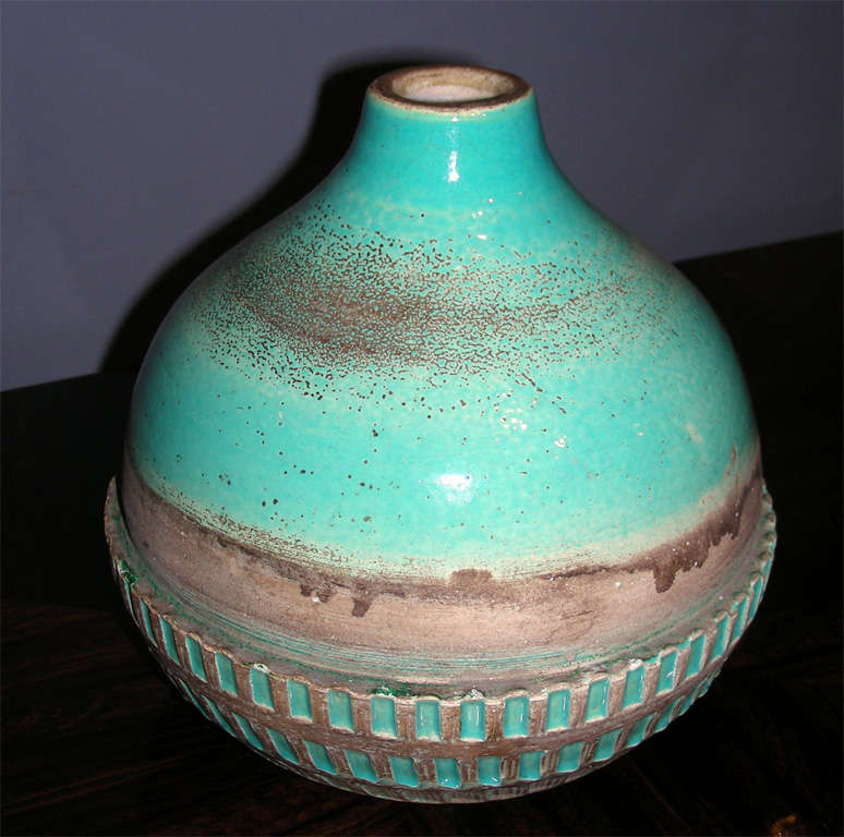 Art Deco Jean Besnard 1930's Ceramic Vase For Sale