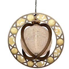 Crystal and bronze chandelier by Bagues