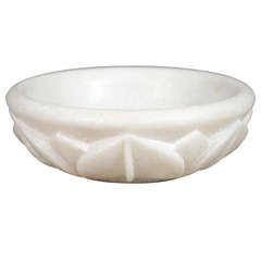 Hand Carved Indian Marble Floral Bowl