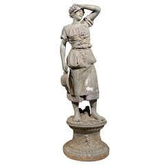 Lead Statue of a Peasant Woman