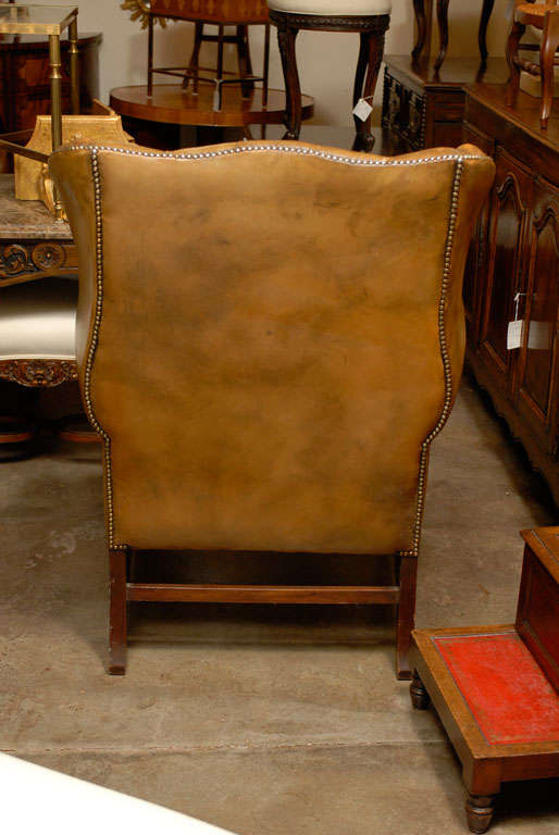 English Leather Chair with Tufted Back 4