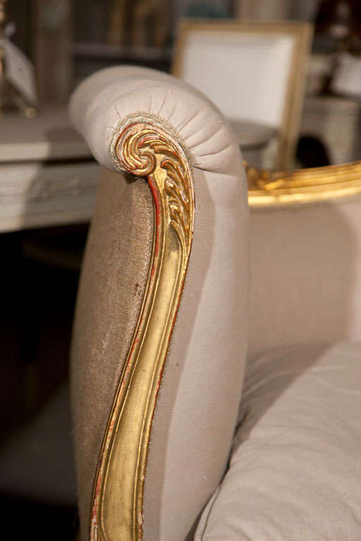 French Louis XV Style Giltwood Sofa 4