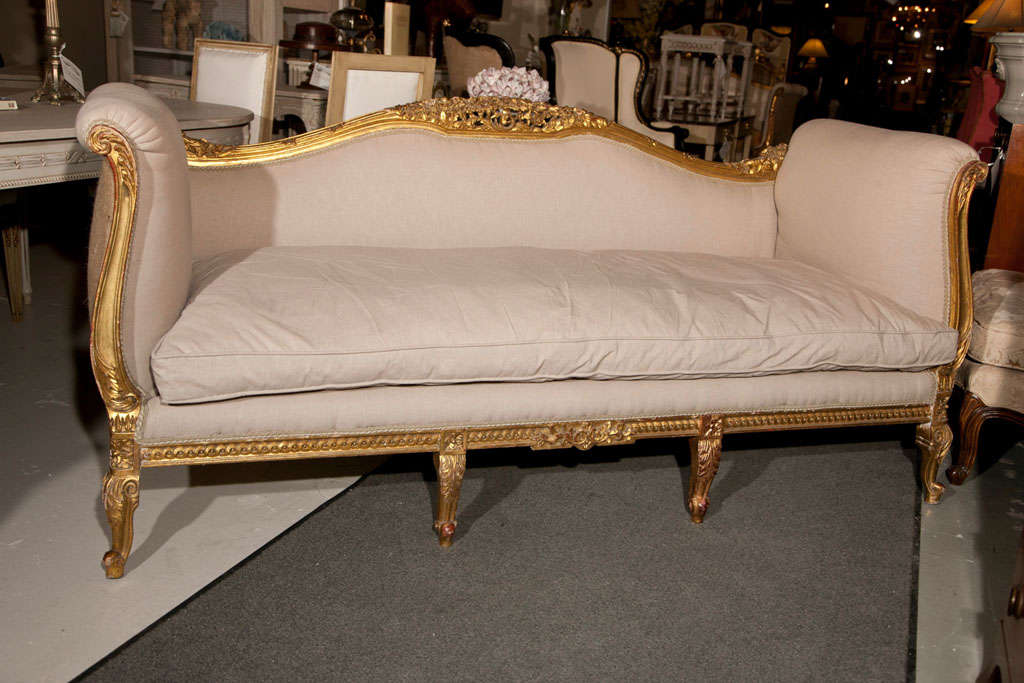 20th Century French Louis XV Style Giltwood Sofa