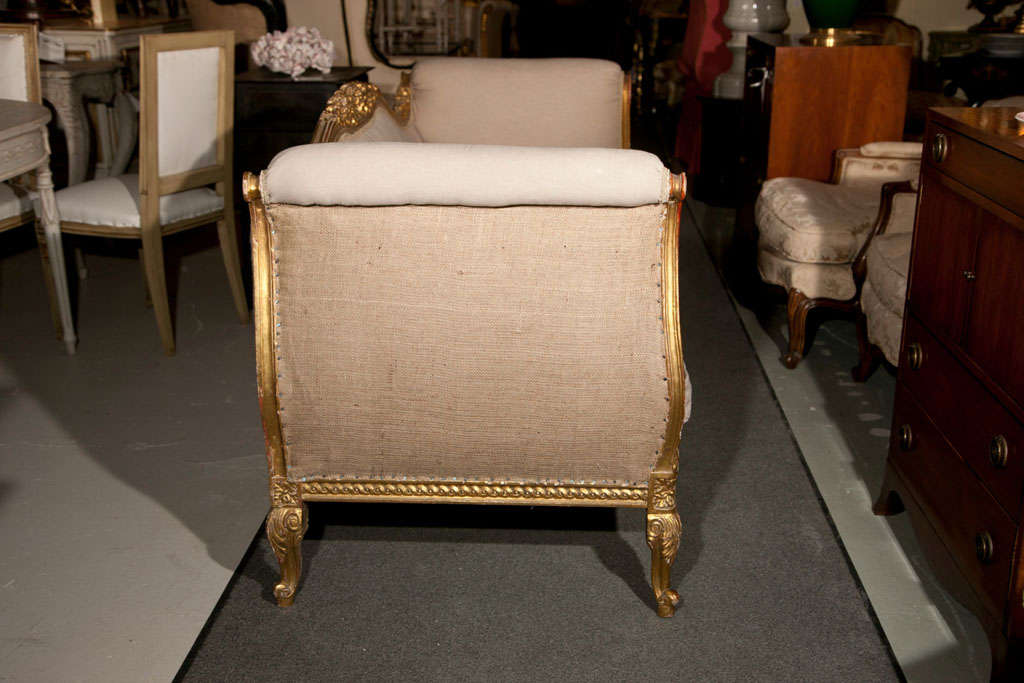 Wood French Louis XV Style Giltwood Sofa