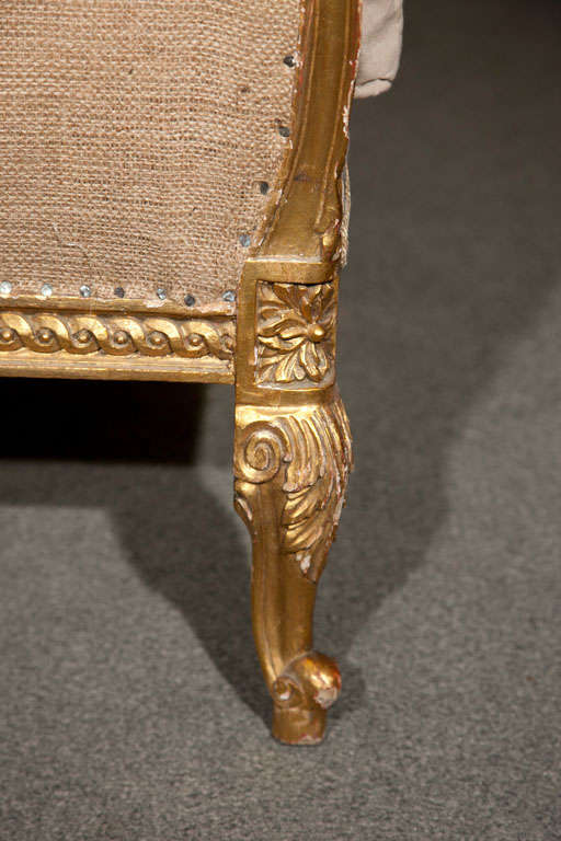 French Louis XV Style Giltwood Sofa 1